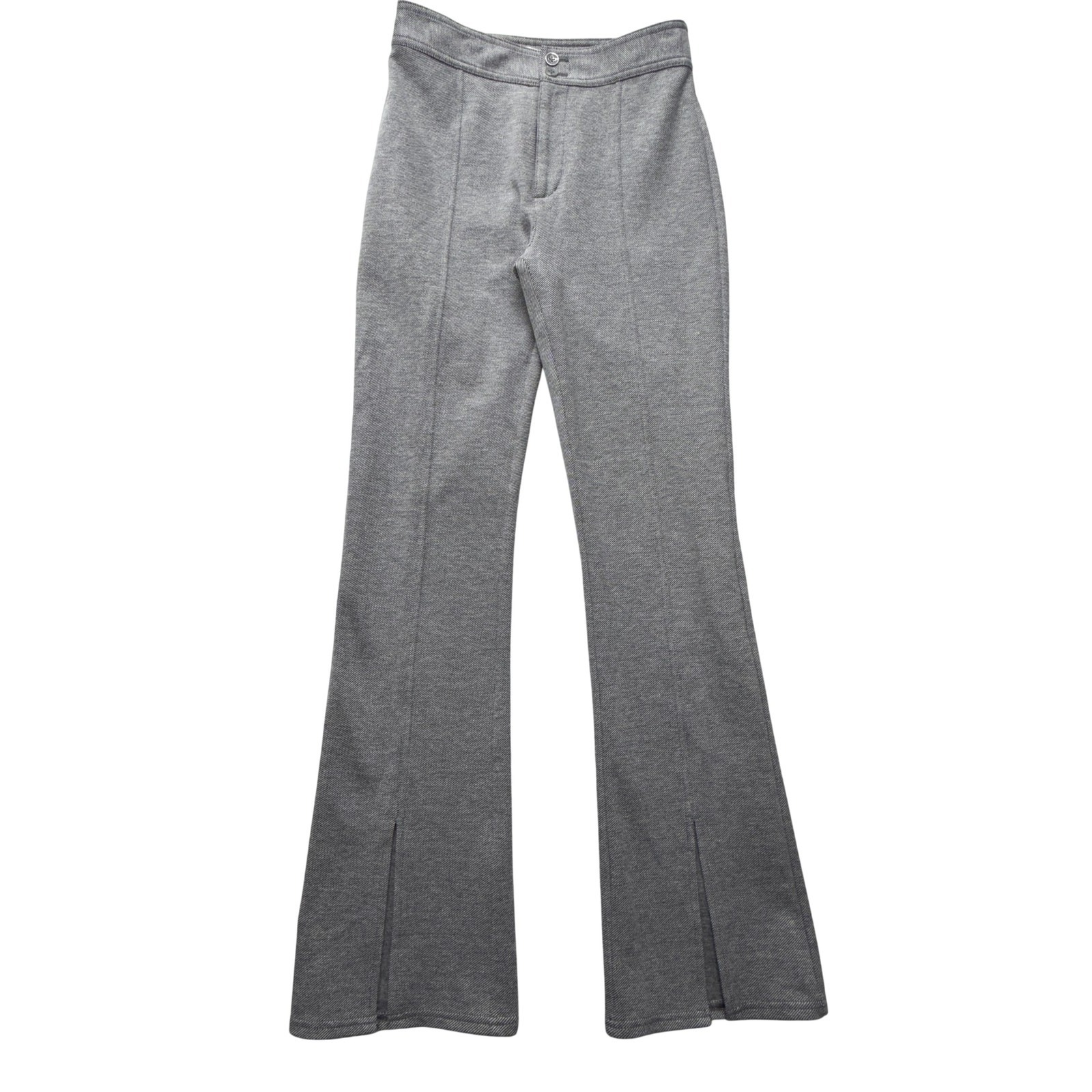 Maeve Anthropologie Gray Knit Flare Pants Womens 2 Pull On Slit Hem